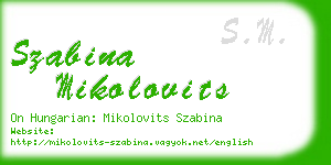 szabina mikolovits business card